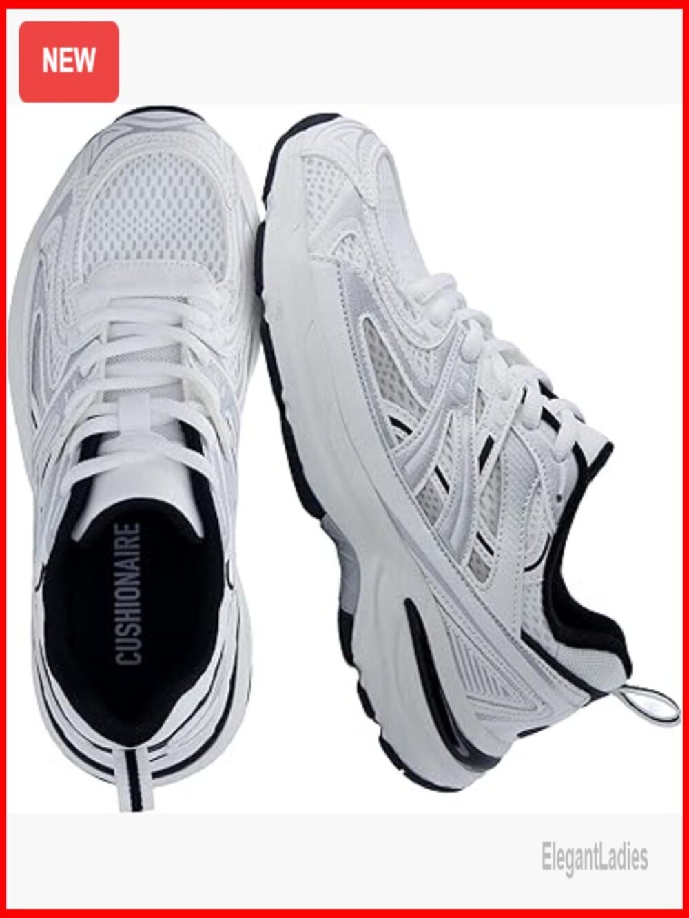 Womens Chunky Sneakers with Memory Foam, Lace-Up Walking Shoes